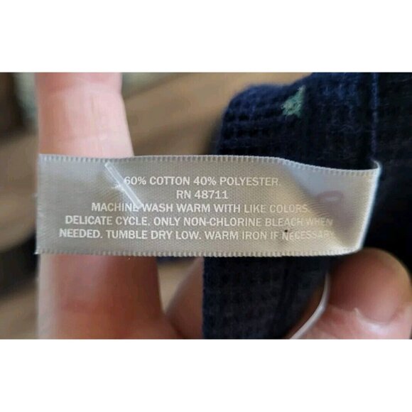 New Navy Blue Skiing Print 2 Pc Waffle Knit Pajamas Simple Pleasures 3X - Picture 7 of 7